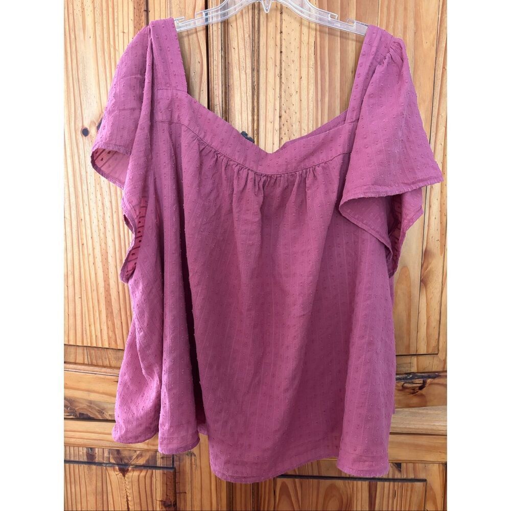 Torrid Mauve Dotted Swiss Top Size 6